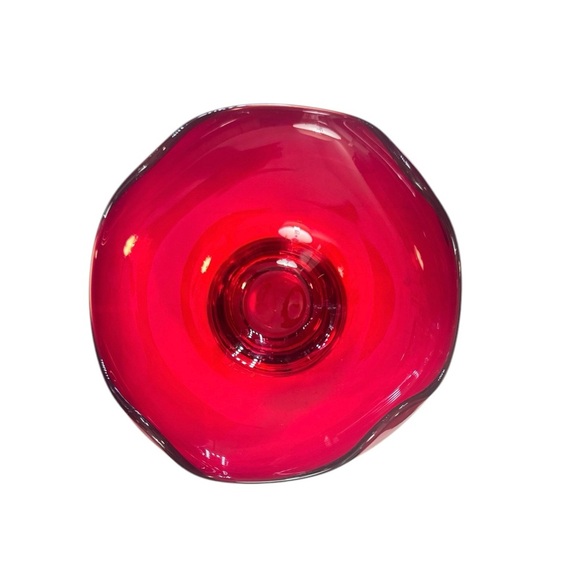 ❤️Viking Ruby Red & Sterling Silver Pedestal Bowl - Picture 7 of 10